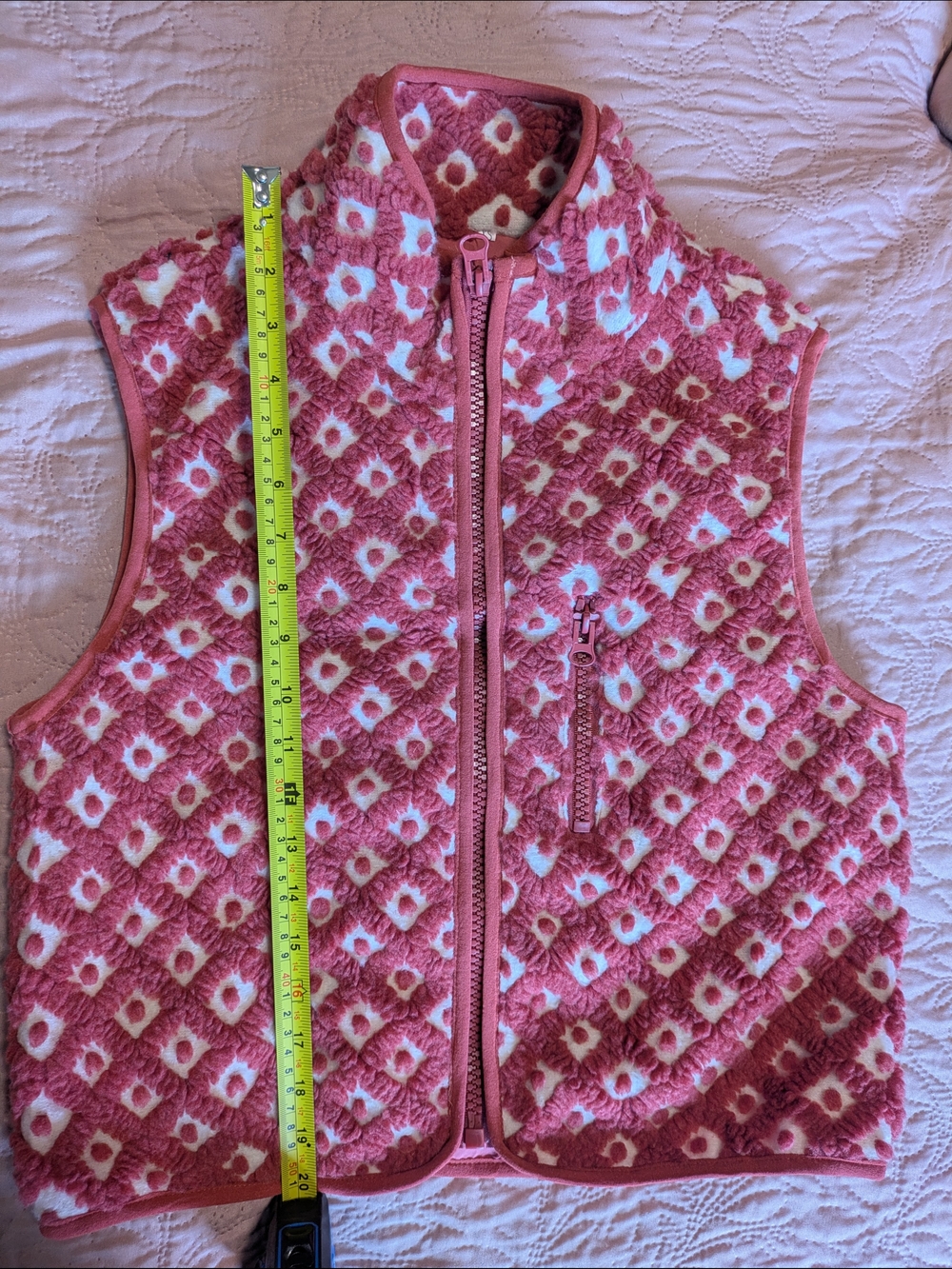 Pink Patterned Fleece Vest - Picture 5 of 9
